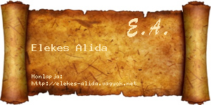 Elekes Alida névjegykártya